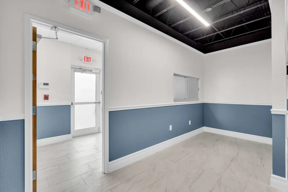 Finished main room of the 8th Street West office buildout in Bradenton
